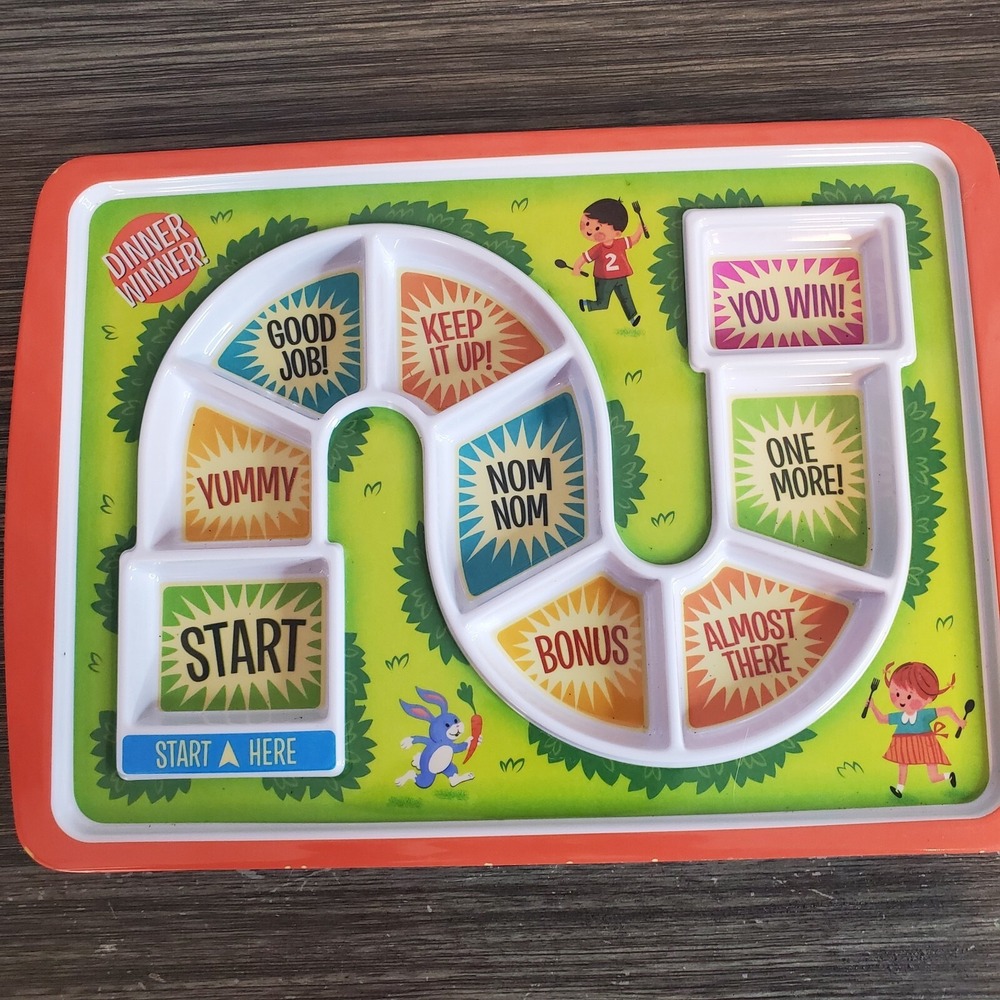 Fred Melamine Dinner Winner Kids Divided Game Plate Fussy Eaters